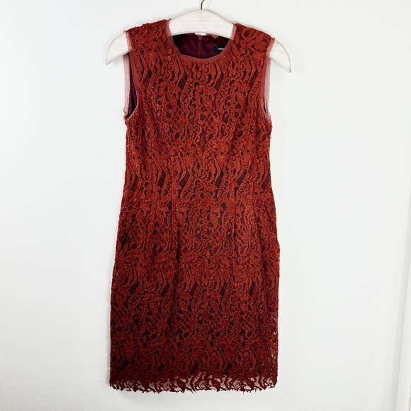 Nanette Lepore Womens Sleeveless Lace Sheath Dress Fall Short Sleeveless Size 6 - Picture 1 of 6